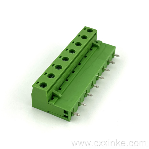 7.62MM pitch plug-in PCB terminal block male and female connector opening right angle